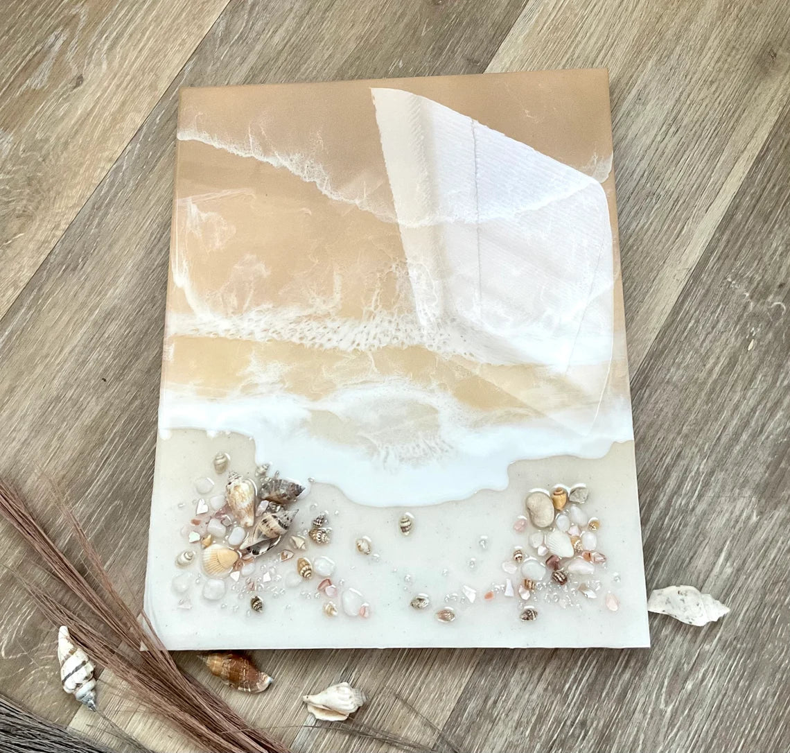 Sandy Ocean Shores & Shells Resin Wall Art - Ann Taylor Creation and Designs