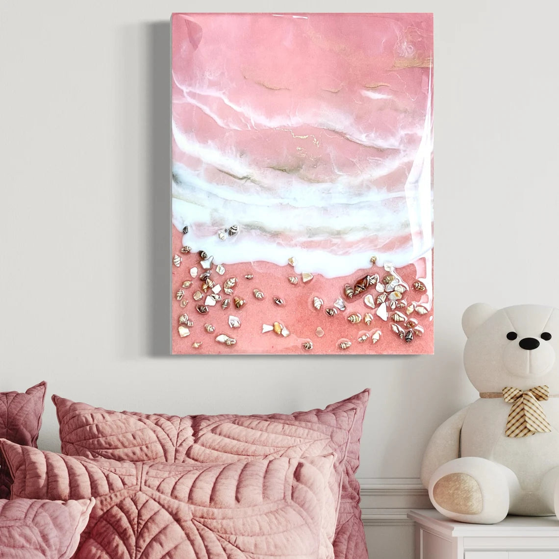 Sands Ocean Shores & Shells Resin Wall Resin Art - Ann Taylor Creation and Designs