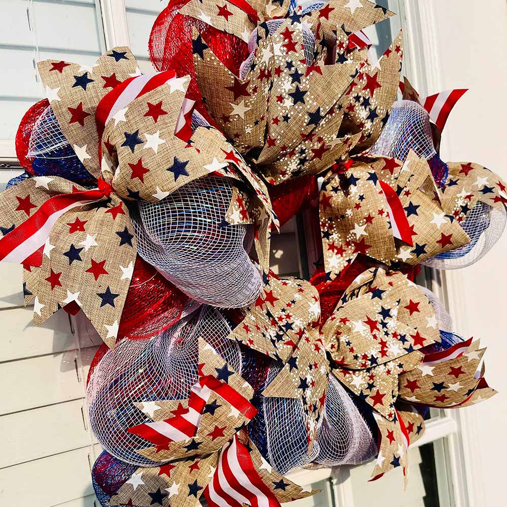 Ann Taylor Creation and Designs American Patriotic Stars Wreath