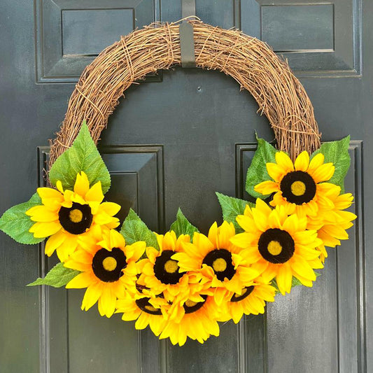 Sunflower Ribbon Wreath Ann Taylor Creation and Designs