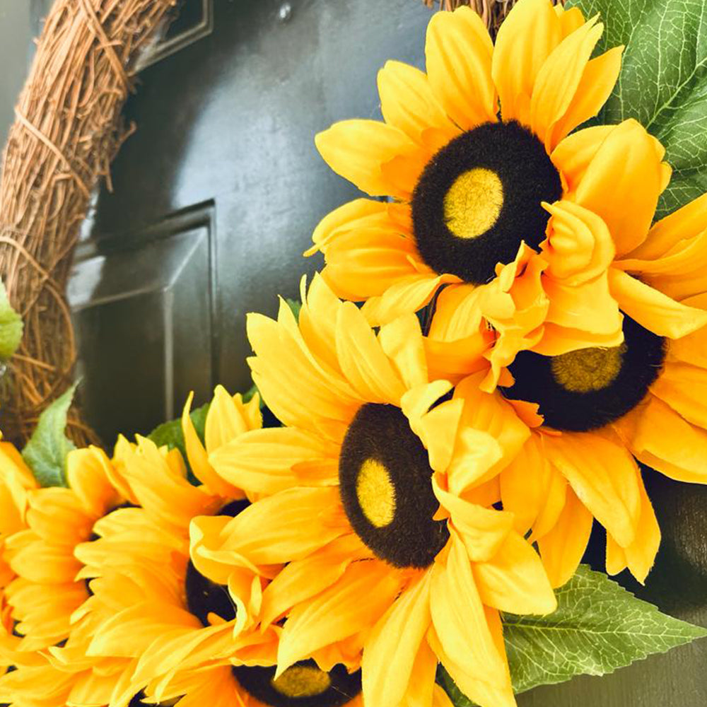 Sunflower Ribbon Wreath Ann Taylor Creation and Designs